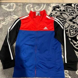 Adidas Track Jacket sz 6 Red Blue Black